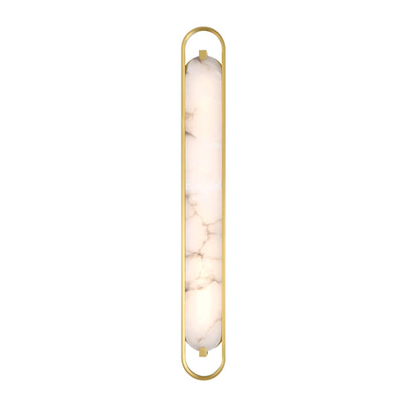 Inez LED Wall Sconce 36", Brass and Alabaster