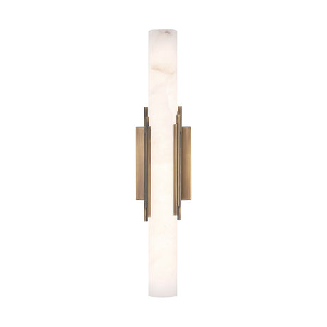 Delya LED Wall Sconce 22", Antique Brass and Alabaster