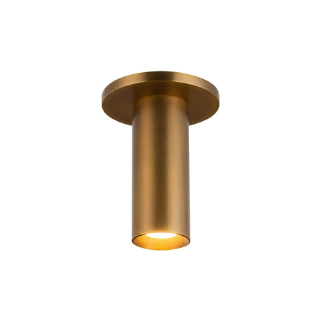 Wilber 5" Cylinder LED Flush Mount, Aged Brass