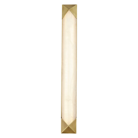 Lunaire LED Wall Sconce 25", Aged Brass and Alabaster