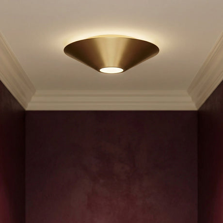 Belvin Small LED Flush Mount 8", Modern Brass