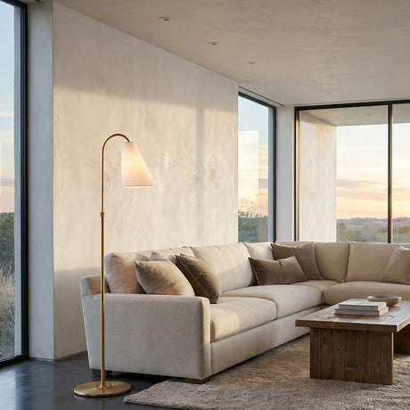 Langdon Floor Lamp 68", Modern Brass