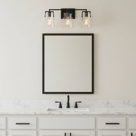 Glyn 3 Light Vanity, Matte Black