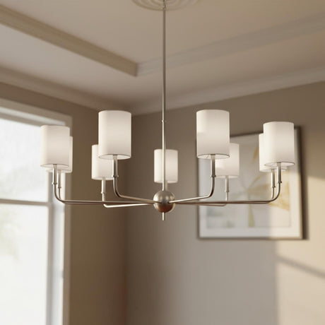 Remington 9 Light Chandelier 36", Brushed Nickel