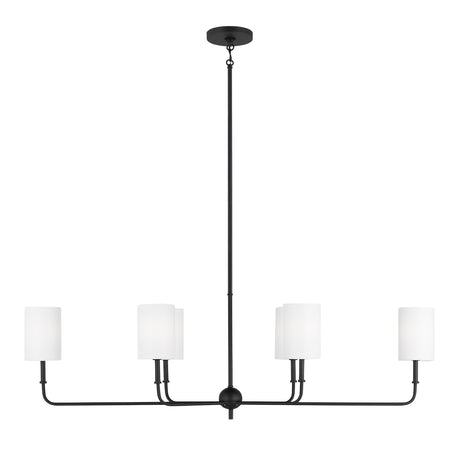 Remington 6 Light Linear Chandelier 44", Matte Black