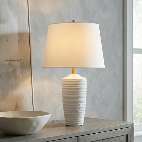Joyce Table Lamp 28", Textured White