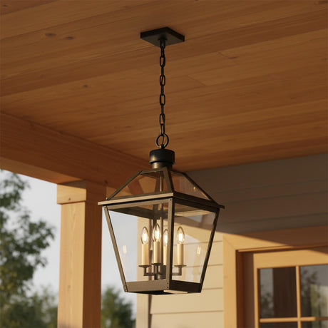 Fairmont Large Outdoor Hanging Light 14", Textured Black