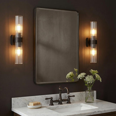 Barclay 2 Light Wall Sconce 20", Aged Iron