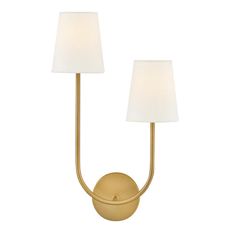 Greta Double Wall Sconce, Satin Brass
