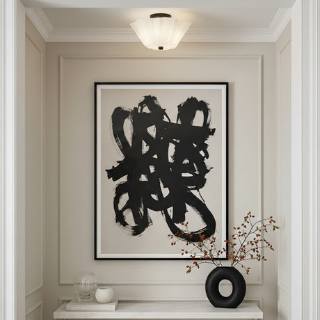 Connie Semi-Flush 15", Black and Opal Glass