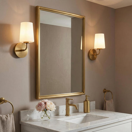 Wyatt Wall Sconce 11", Legacy Brass with Milk Glass