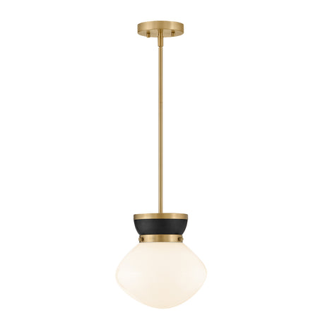 Piper Small Pendant 10", Satin Brass and Black