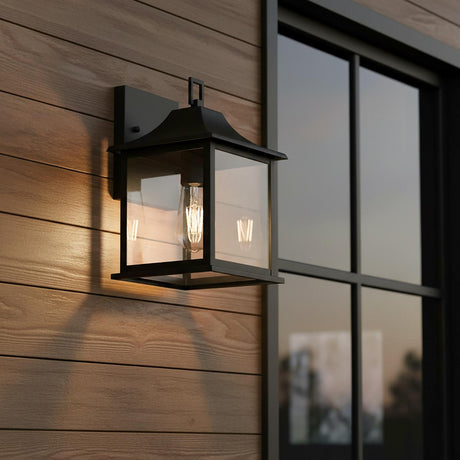 Lorraine Outdoor Wall Light, Small 12" Black