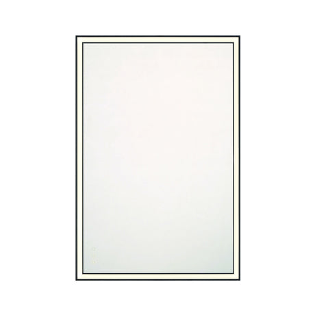 Albin Medium LED Rectangular Mirror 24" x 36", Brushed Black