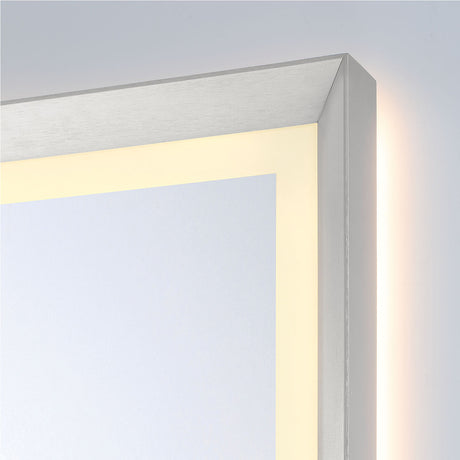 Norma Medium LED Rectangular Mirror 24" x 36", Brushed Nickel