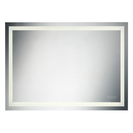 Herrick Large LED Rectangular Mirror 55" x 36", Brushed Nickel