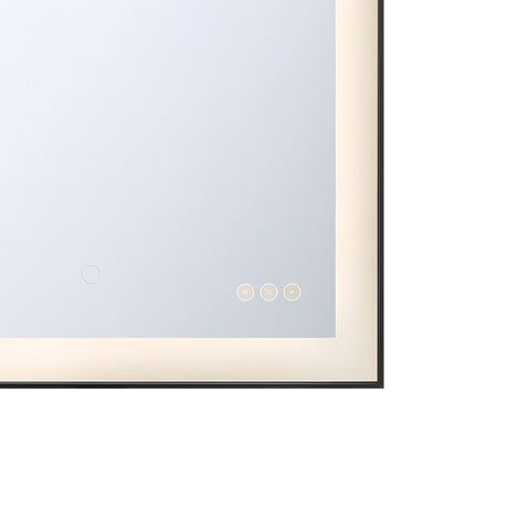 Demott Medium LED Rectangular Mirror 22" x 30", Brushed Black