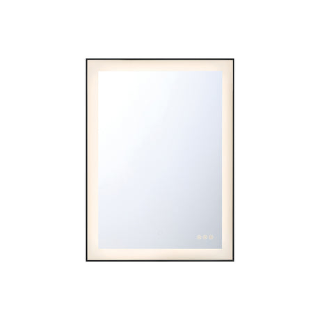Demott Medium LED Rectangular Mirror 22" x 30", Brushed Black
