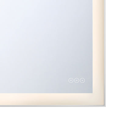 Demott Medium LED Rectangular Mirror 22" x 30", Brushed Nickel