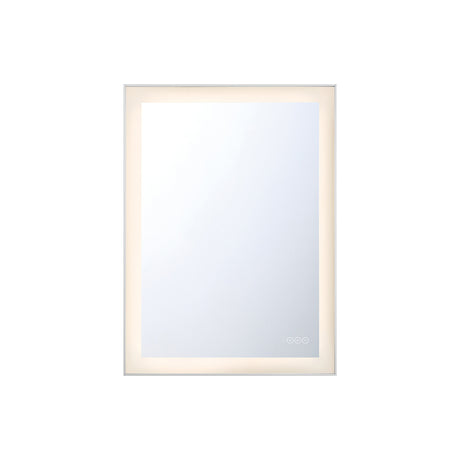 Demott Medium LED Rectangular Mirror 22" x 30", Brushed Nickel