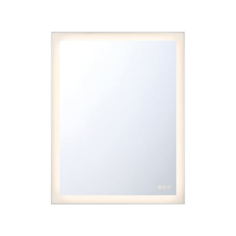 Demott Large LED Rectangular Mirror 28" x 36", Brushed Nickel