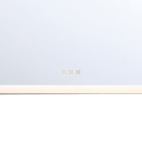 Demott Extra Large LED Rectangular Mirror 54" x 32", Brushed Nickel
