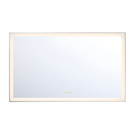 Demott Extra Large LED Rectangular Mirror 54" x 32", Brushed Nickel