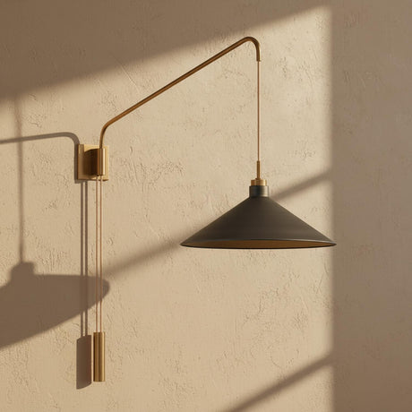 Gideon Wall Sconce, Graphite and Patina Brass