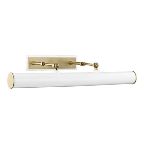 Judy Large Picture Light 24", Aged Brass and White