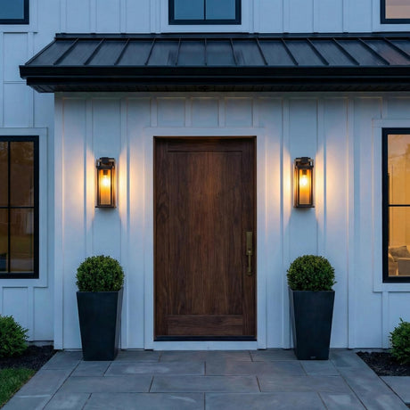 Quinlan Outdoor Wall Light, Small 15", Bronze and Textured Gold