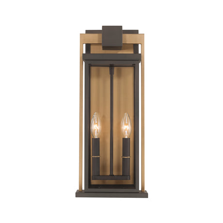 Quinlan Outdoor Wall Light, Medium 19", Bronze and Textured Gold