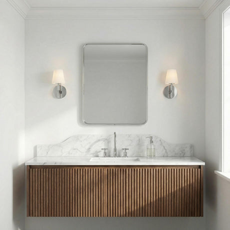 Atticus Wall Sconce 11", Chrome and Opal Glass