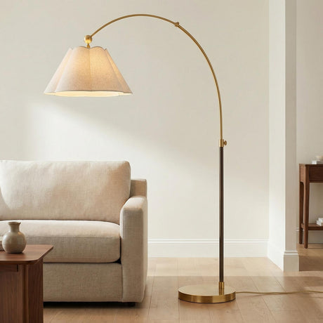 Sara Arched Floor Lamp 70", Aged Brass and Bronze