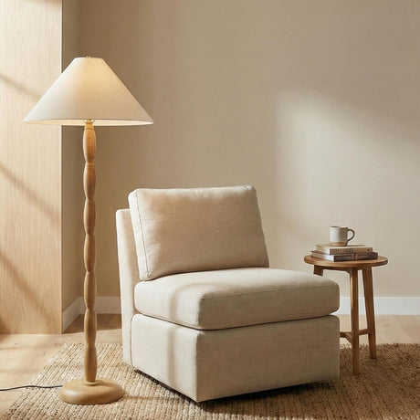 Audra Floor Lamp 64", Natural Oak