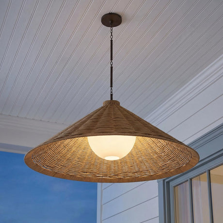 Haven Extra Large Outdoor Pendant 44", Wicker and Bronze