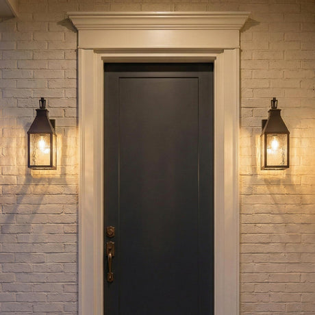 Westin Outdoor Wall Light, Medium 18", Bronze and Water Glass