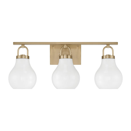 Naya 3 Light Vanity 24", Satin Brass and Opal Glass