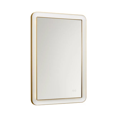 Hedley Rectangular LED Mirror 24" x 36", Modern Brass