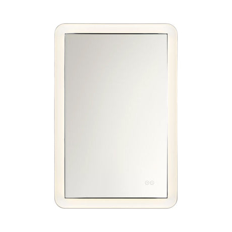 Hedley Rectangular LED Mirror 24" x 36", Polished Nickel