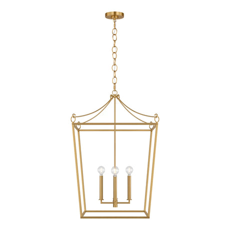 Cambria Large Lantern Pendant 21", Modern Brass