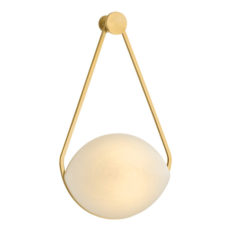 Maxine LED Wall Sconce 18", Aged Brass and Matte Cloud Glass