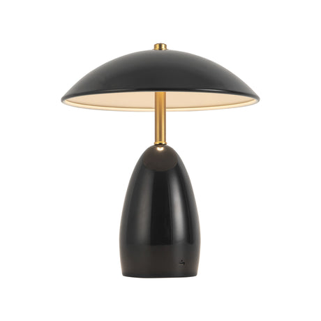 Aubrey Rechargeable Table Lamp 11", Glossy Black