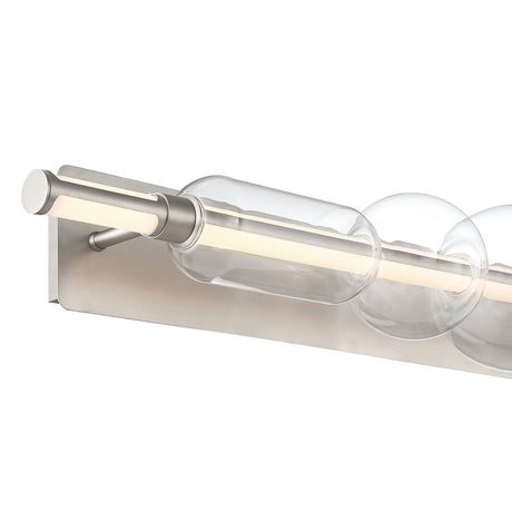 Latimer LED Vanity Light 40", Satin Nickel and Clear Glass