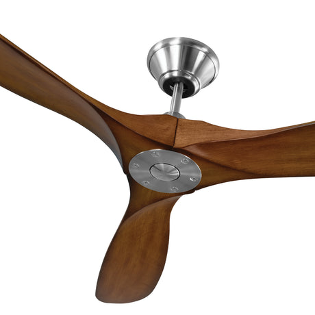 Egret Ceiling Fan 60", Koa Wood and Brushed Steel