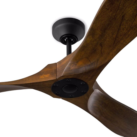 Egret Smart Ceiling Fan 52", Walnut Wood and Matte Black