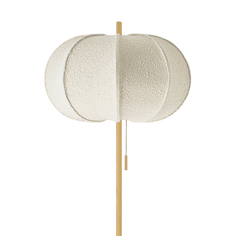 Kingsley Floor Lamp 64", Aged Brass and Ivory Boucle