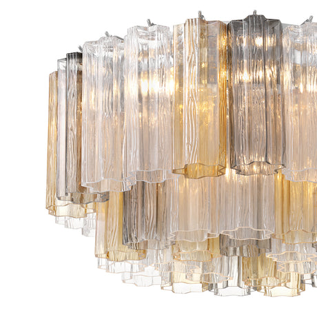Grace Flush Mount 22", Chrome with Gilded Fog Glass