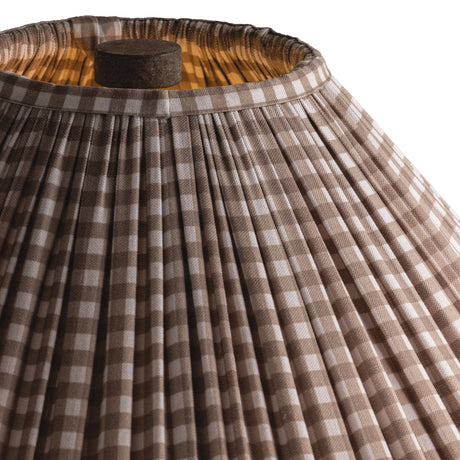 Welles Table Lamp 21", Rustic Brown with Brown Gingham Printed Shade