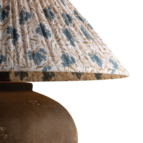 Welles Table Lamp 23", Distressed Brown with Slate Bloom Printed Shade