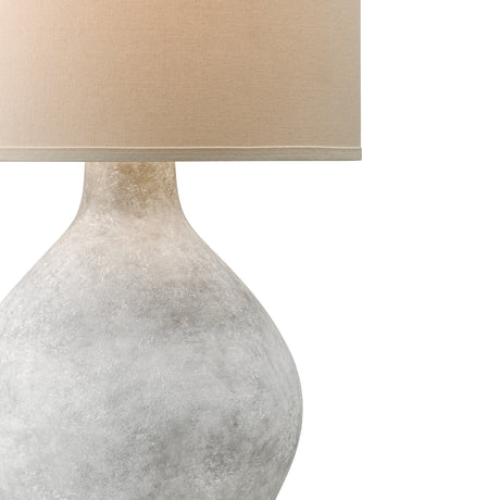 Helios Table Lamp 27", Gray Cloud with Natural Linen Shade